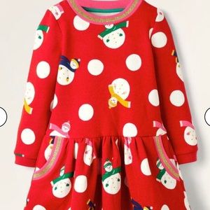 NWT mini boden Snowman Sweatshirt Dress